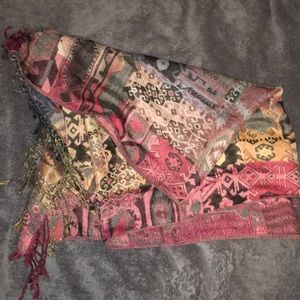 Red/Maroon aztec scarf